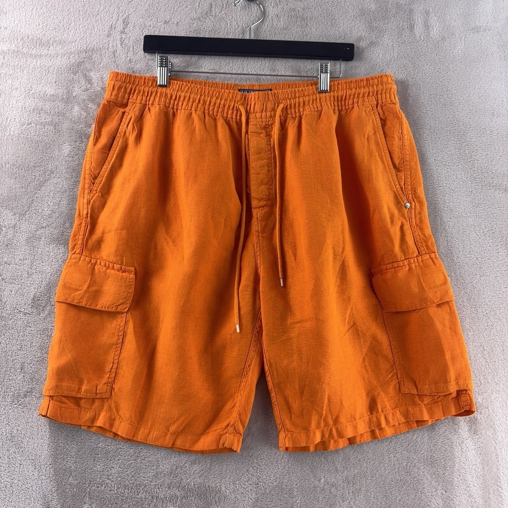 Vilebrequin Linen Bermuda Cargo Shorts Mens Size XXL Orange Resort Luxury